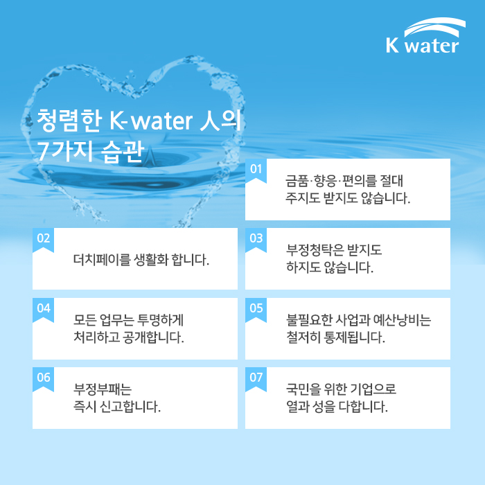 청렴한 K-water 人의 7가지 습관