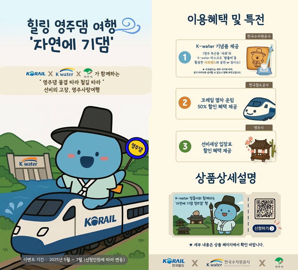한국수자원공사, 데이터 활용 기반 댐-지역 명소-철길 잇는 여행상품 출시 이미지[1]